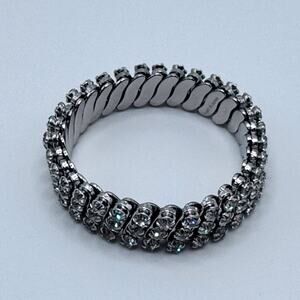Vintage Rhinestone Silver Tone Bracelet
